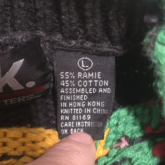 VTG Northeast Knitters Mock Neck Sweater Colorful Chunky Warm - Picture 7 of 10